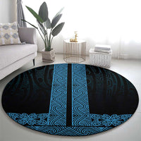New Zealand Maori Kowhaiwhai Round Carpet Kikorangi Maui and Mangopare LT9 - Polynesian Pride