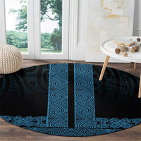 New Zealand Maori Kowhaiwhai Round Carpet Kikorangi Maui and Mangopare LT9 - Polynesian Pride