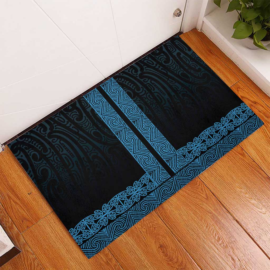 New Zealand Maori Kowhaiwhai Rubber Doormat Kikorangi Maui and Mangopare LT9 - Polynesian Pride