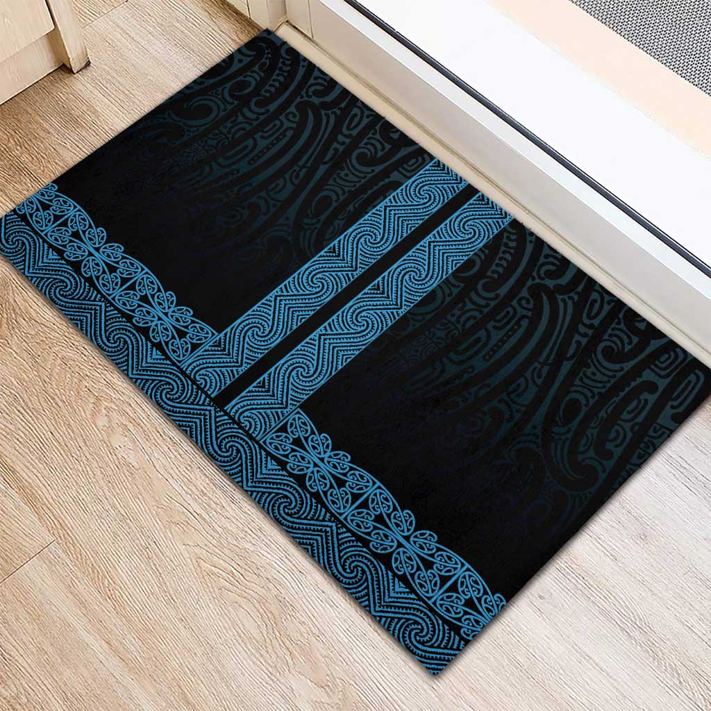 New Zealand Maori Kowhaiwhai Rubber Doormat Kikorangi Maui and Mangopare LT9 - Polynesian Pride