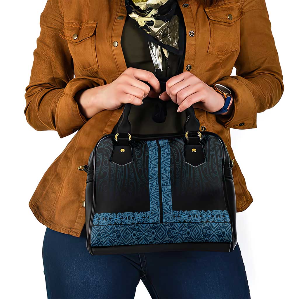 New Zealand Maori Kowhaiwhai Shoulder Handbag Kikorangi Maui and Mangopare LT9 - Polynesian Pride