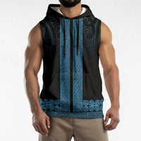 New Zealand Maori Kowhaiwhai Sleeveless Hoodie Kikorangi Maui and Mangopare LT9 - Polynesian Pride