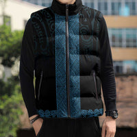New Zealand Maori Kowhaiwhai Sleeveless Puffer Jacket Kikorangi Maui and Mangopare LT9 - Polynesian Pride