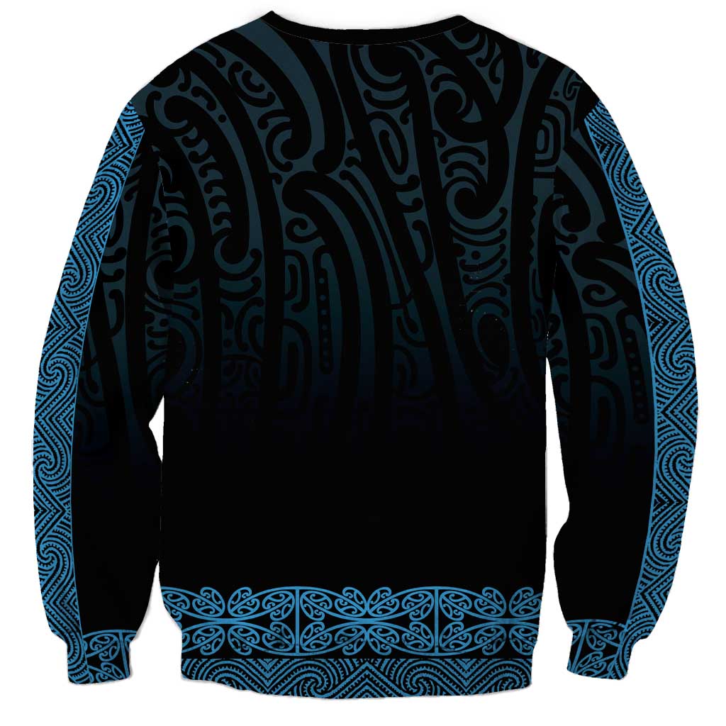 New Zealand Maori Kowhaiwhai Sweatshirt Kikorangi Maui and Mangopare LT9 - Polynesian Pride