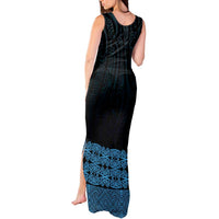New Zealand Maori Kowhaiwhai Tank Maxi Dress Kikorangi Maui and Mangopare LT9 - Polynesian Pride