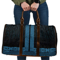 New Zealand Maori Kowhaiwhai Travel Bag Kikorangi Maui and Mangopare LT9 Blue - Polynesian Pride
