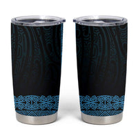 New Zealand Maori Kowhaiwhai Tumbler Cup Kikorangi Maui and Mangopare LT9 Blue - Polynesian Pride