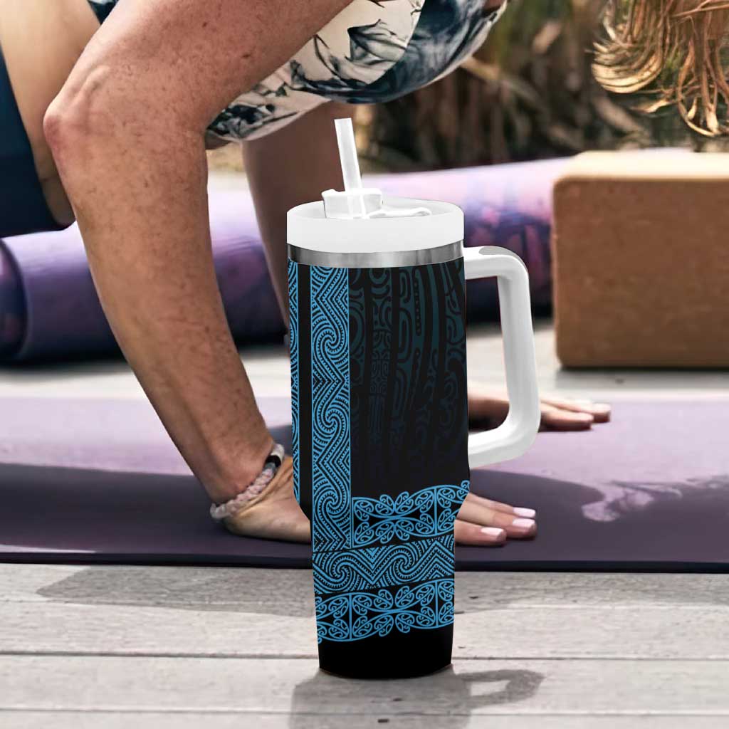 New Zealand Maori Kowhaiwhai Tumbler With Handle Kikorangi Maui and Mangopare LT9 - Polynesian Pride