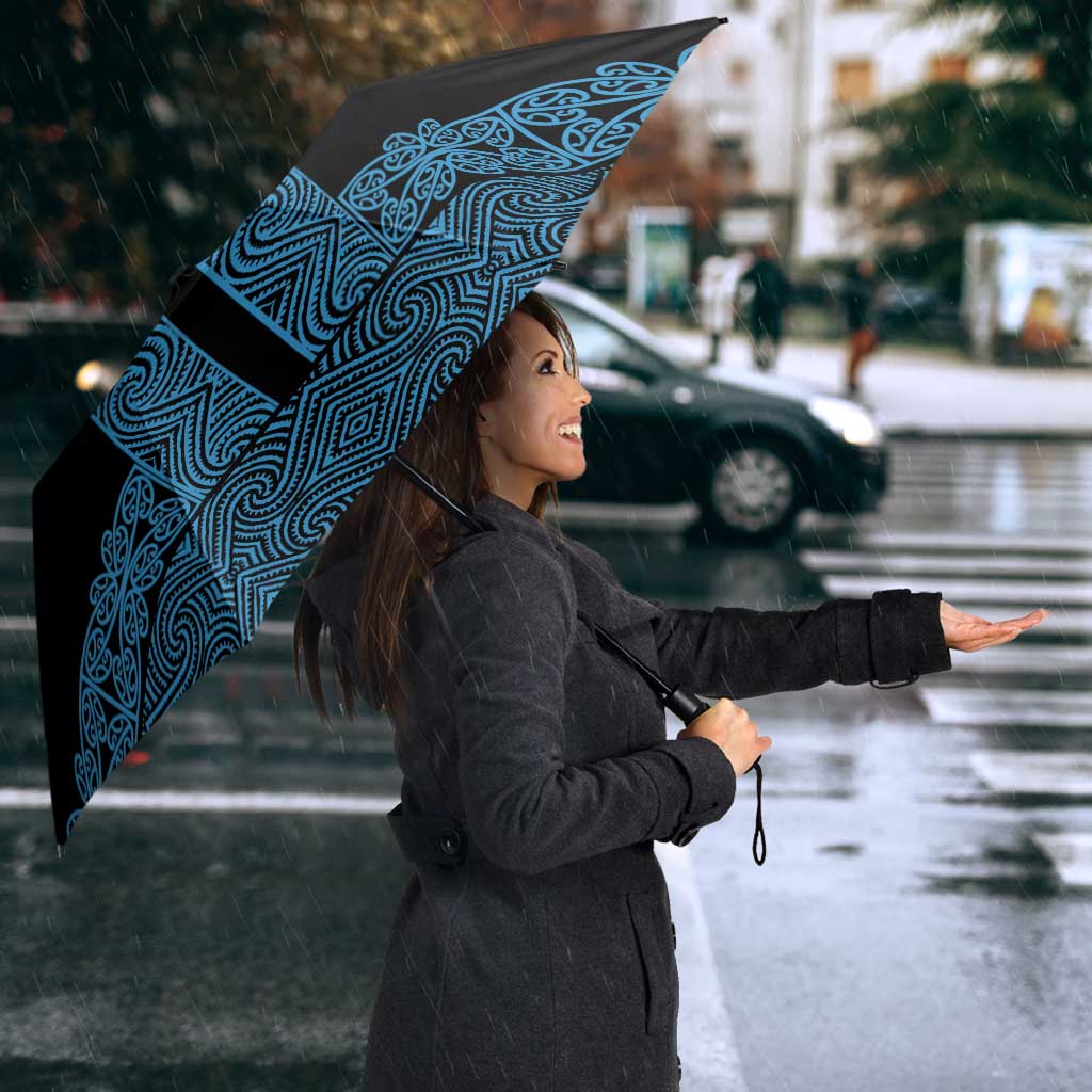 New Zealand Maori Kowhaiwhai Umbrella Kikorangi Maui and Mangopare LT9 - Polynesian Pride