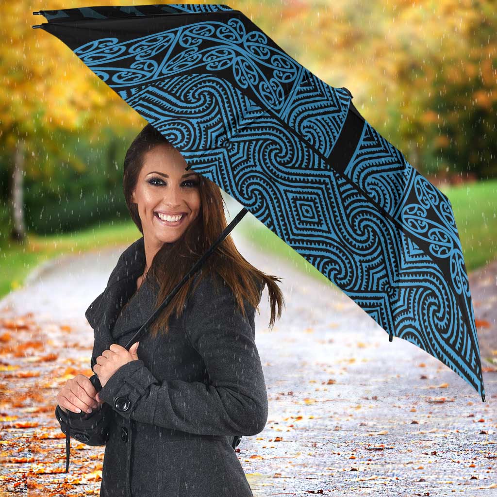 New Zealand Maori Kowhaiwhai Umbrella Kikorangi Maui and Mangopare LT9 - Polynesian Pride