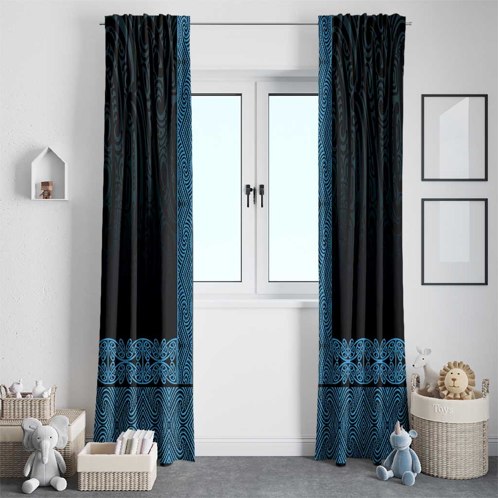 New Zealand Maori Kowhaiwhai Window Curtain Kikorangi Maui and Mangopare LT9 - Polynesian Pride