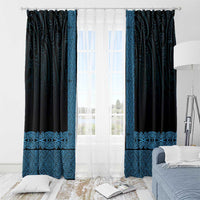 New Zealand Maori Kowhaiwhai Window Curtain Kikorangi Maui and Mangopare LT9 - Polynesian Pride