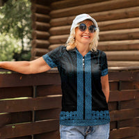 New Zealand Maori Kowhaiwhai Women Polo Shirt Kikorangi Maui and Mangopare LT9 - Polynesian Pride