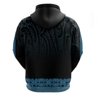 New Zealand Maori Kowhaiwhai Zip Hoodie Kikorangi Maui and Mangopare LT9 - Polynesian Pride