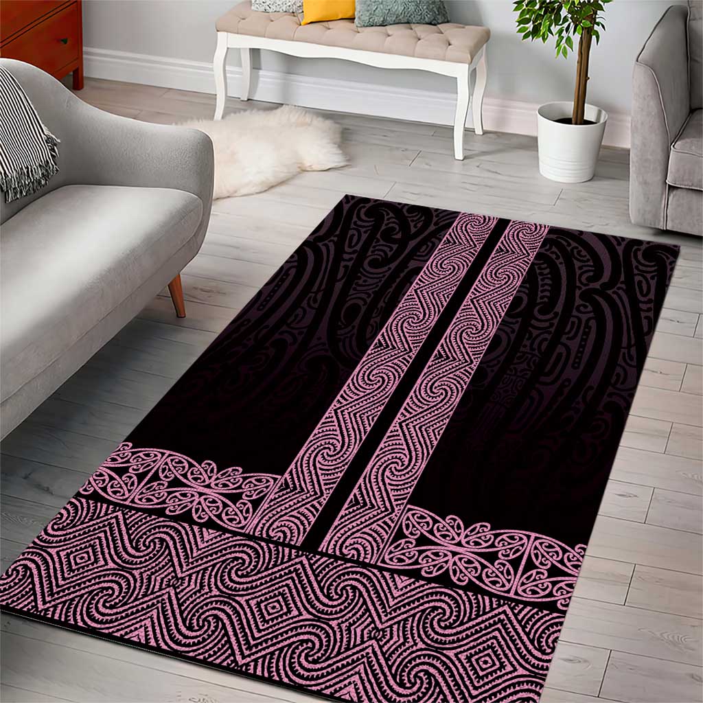 New Zealand Maori Kowhaiwhai Area Rug Mawhero Maui and Mangopare
