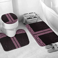 New Zealand Maori Kowhaiwhai Bathroom Set Mawhero Maui and Mangopare LT9 Mat Set Only (3 pcs) One Size Pink - Polynesian Pride
