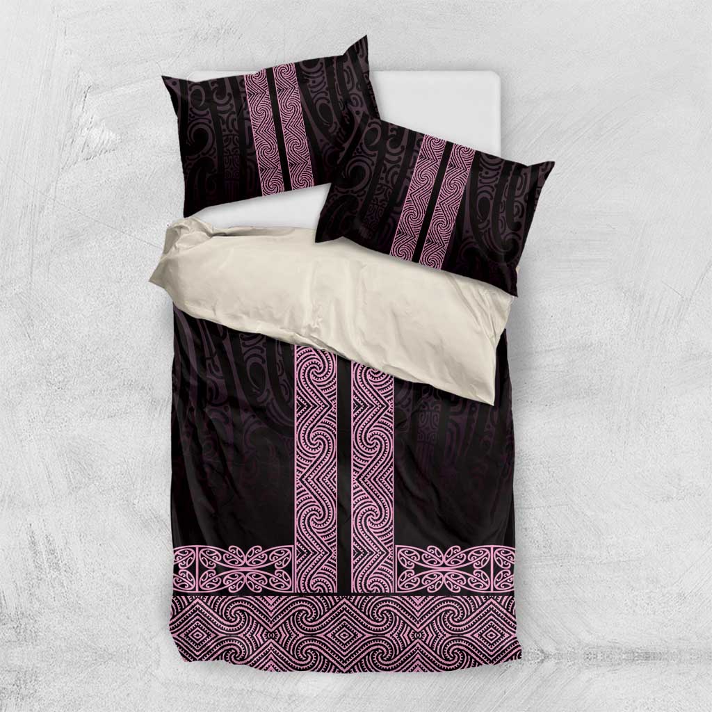 New Zealand Maori Kowhaiwhai Bedding Set Mawhero Maui and Mangopare LT9 US Twin 172cm x 218cm Pink - Polynesian Pride
