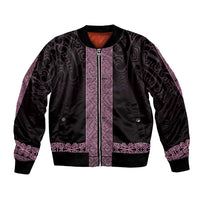 New Zealand Maori Kowhaiwhai Bomber Jacket Mawhero Maui and Mangopare LT9 Unisex Pink - Polynesian Pride