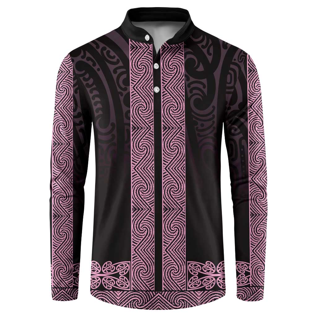 New Zealand Maori Kowhaiwhai Button Sweatshirt Mawhero Maui and Mangopare LT9 Pink - Polynesian Pride