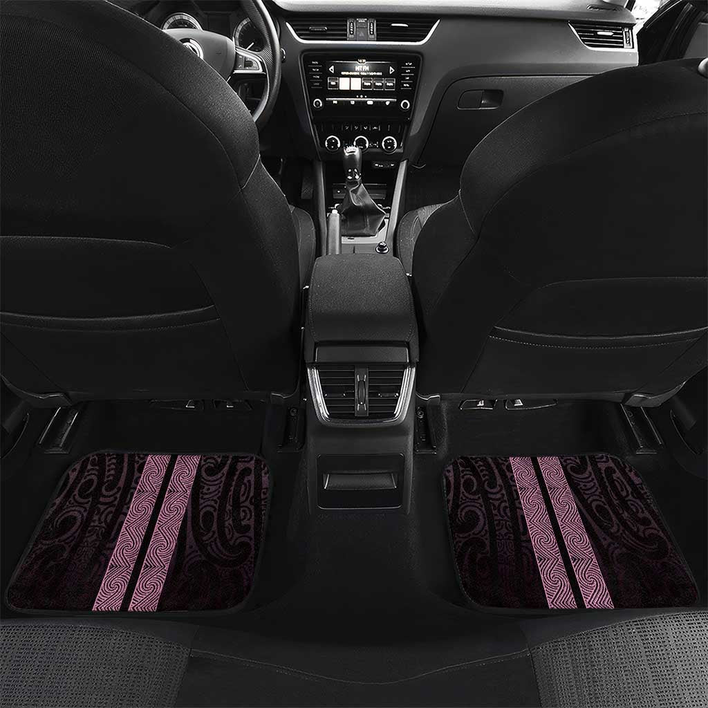 New Zealand Maori Kowhaiwhai Car Mats Mawhero Maui and Mangopare LT9 Set 2pcs - Back Pink - Polynesian Pride