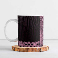 New Zealand Maori Kowhaiwhai Ceramic Mug Mawhero Maui and Mangopare LT9 Pink - Polynesian Pride