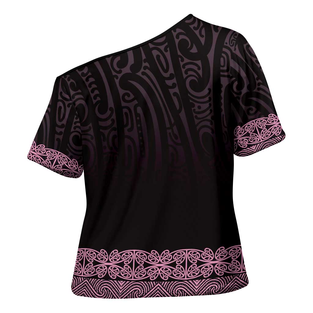 New Zealand Maori Kowhaiwhai Cross Shoulder Shirt Mawhero Maui and Mangopare LT9 - Polynesian Pride