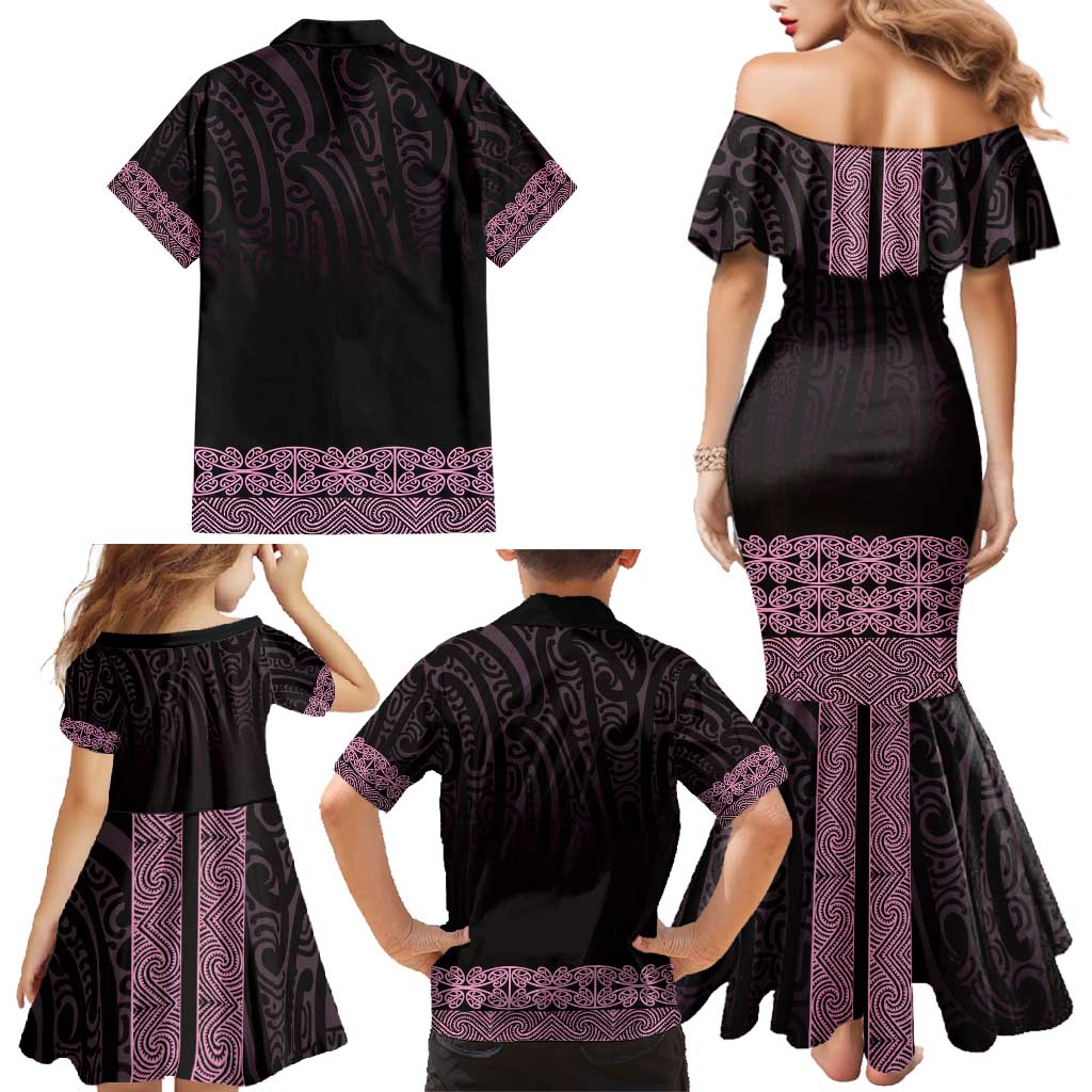 New Zealand Maori Kowhaiwhai Family Matching Mermaid Dress and Hawaiian Shirt Mawhero Maui and Mangopare LT9 - Polynesian Pride