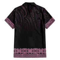 New Zealand Maori Kowhaiwhai Family Matching Off The Shoulder Long Sleeve Dress and Hawaiian Shirt Mawhero Maui and Mangopare LT9 - Polynesian Pride