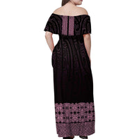 New Zealand Maori Kowhaiwhai Family Matching Off Shoulder Maxi Dress and Hawaiian Shirt Mawhero Maui and Mangopare LT9 - Polynesian Pride