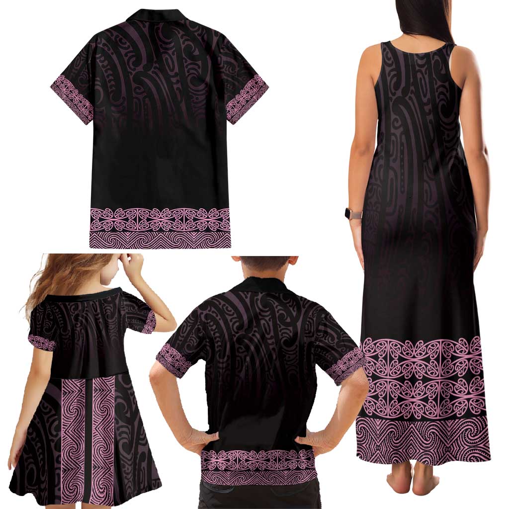 New Zealand Maori Kowhaiwhai Family Matching Tank Maxi Dress and Hawaiian Shirt Mawhero Maui and Mangopare LT9 - Polynesian Pride
