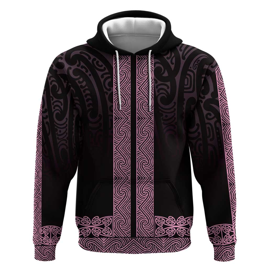 New Zealand Maori Kowhaiwhai Hoodie Mawhero Maui and Mangopare LT9 Pullover Hoodie Pink - Polynesian Pride