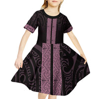 New Zealand Maori Kowhaiwhai Kid Short Sleeve Dress Mawhero Maui and Mangopare LT9 - Polynesian Pride