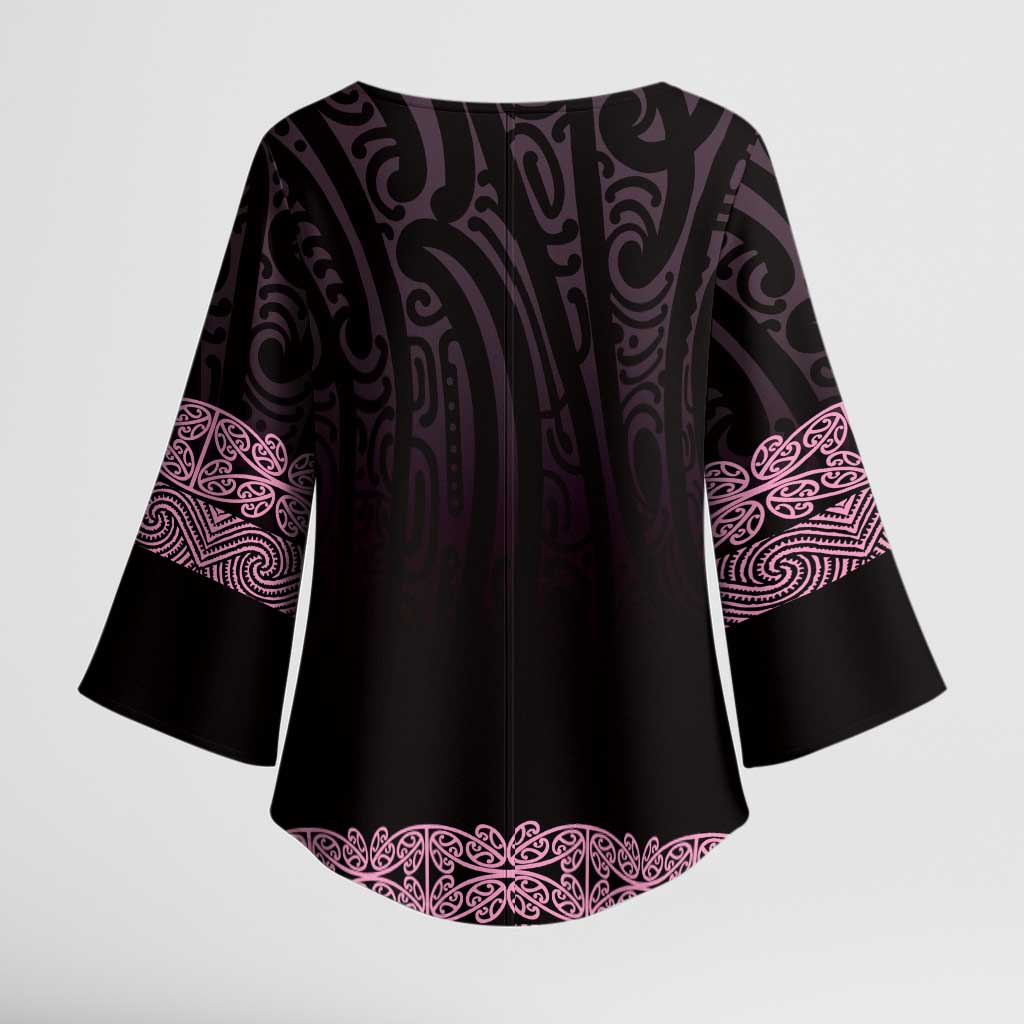 New Zealand Maori Kowhaiwhai Kimono Sleeve Blouse Mawhero Maui and Mangopare LT9 - Polynesian Pride