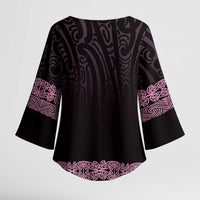 New Zealand Maori Kowhaiwhai Kimono Sleeve Blouse Mawhero Maui and Mangopare LT9 - Polynesian Pride