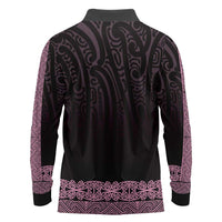 New Zealand Maori Kowhaiwhai Long Sleeve Polo Shirt Mawhero Maui and Mangopare LT9 - Polynesian Pride