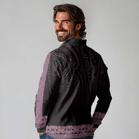 New Zealand Maori Kowhaiwhai Long Sleeve Polo Shirt Mawhero Maui and Mangopare LT9 - Polynesian Pride