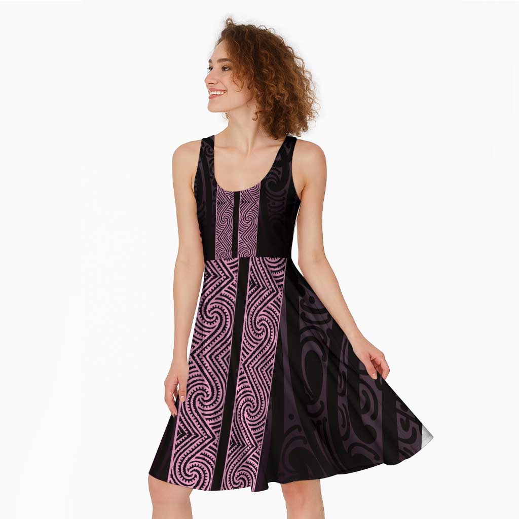 New Zealand Maori Kowhaiwhai Midi Dress Mawhero Maui and Mangopare LT9 - Polynesian Pride