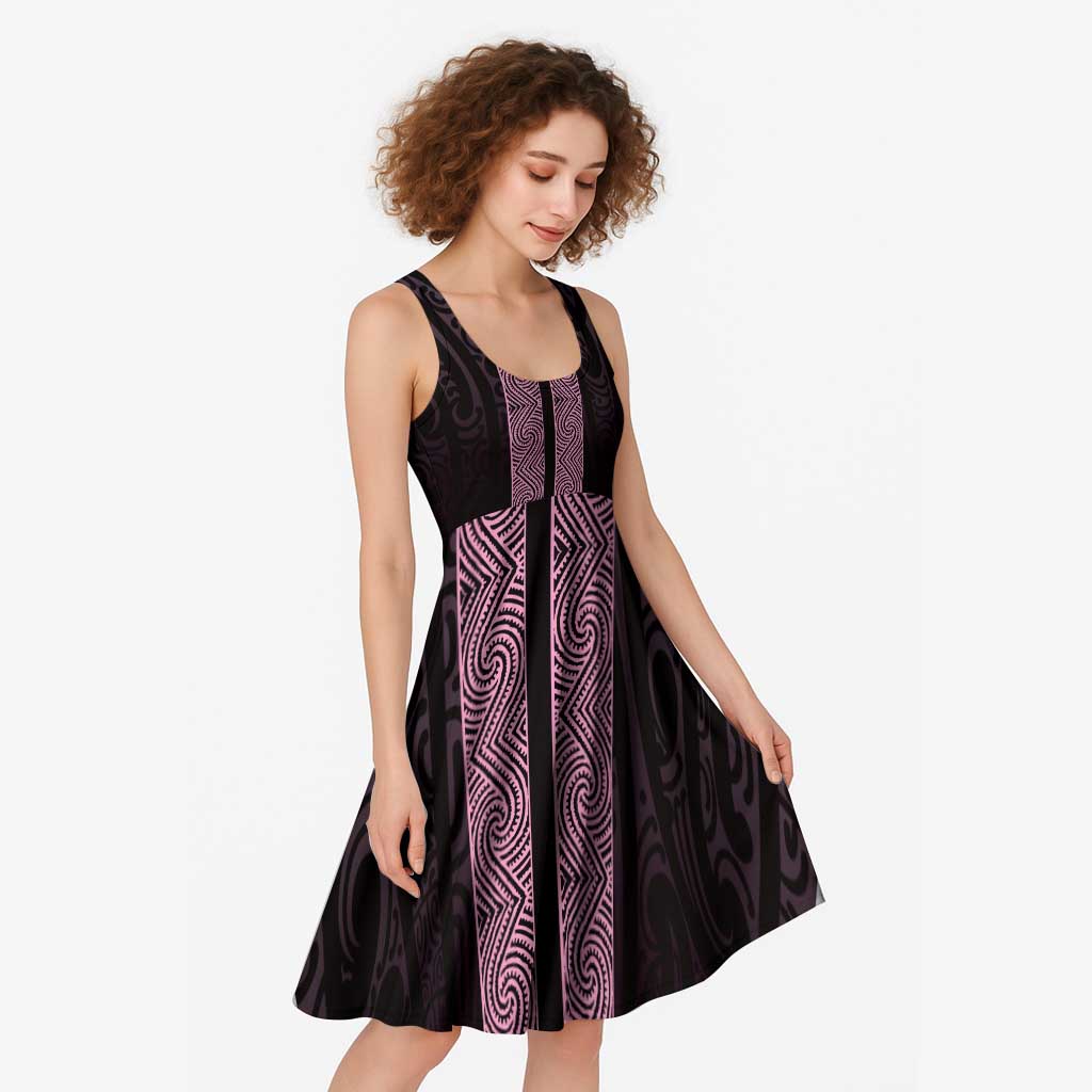 New Zealand Maori Kowhaiwhai Midi Dress Mawhero Maui and Mangopare LT9 - Polynesian Pride