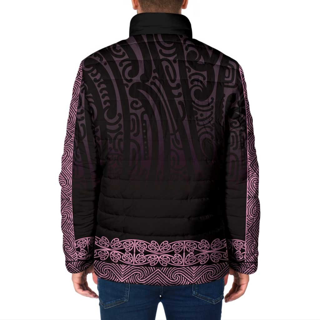 New Zealand Maori Kowhaiwhai Padded Jacket Mawhero Maui and Mangopare LT9 - Polynesian Pride