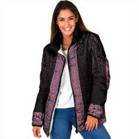 New Zealand Maori Kowhaiwhai Padded Jacket Mawhero Maui and Mangopare LT9 Women Pink - Polynesian Pride