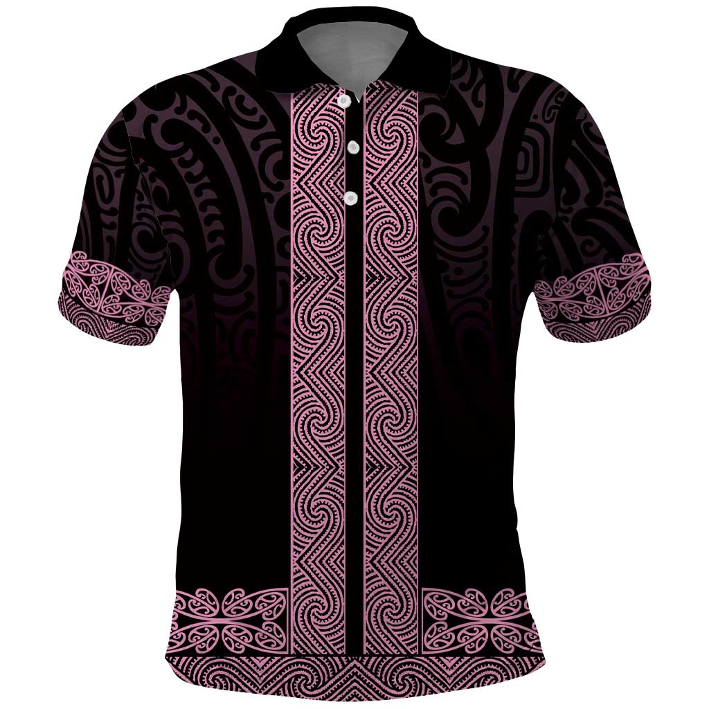 New Zealand Maori Kowhaiwhai Polo Shirt Mawhero Maui and Mangopare LT9 Pink - Polynesian Pride