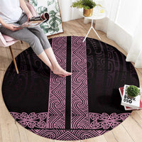 New Zealand Maori Kowhaiwhai Round Carpet Mawhero Maui and Mangopare LT9 - Polynesian Pride