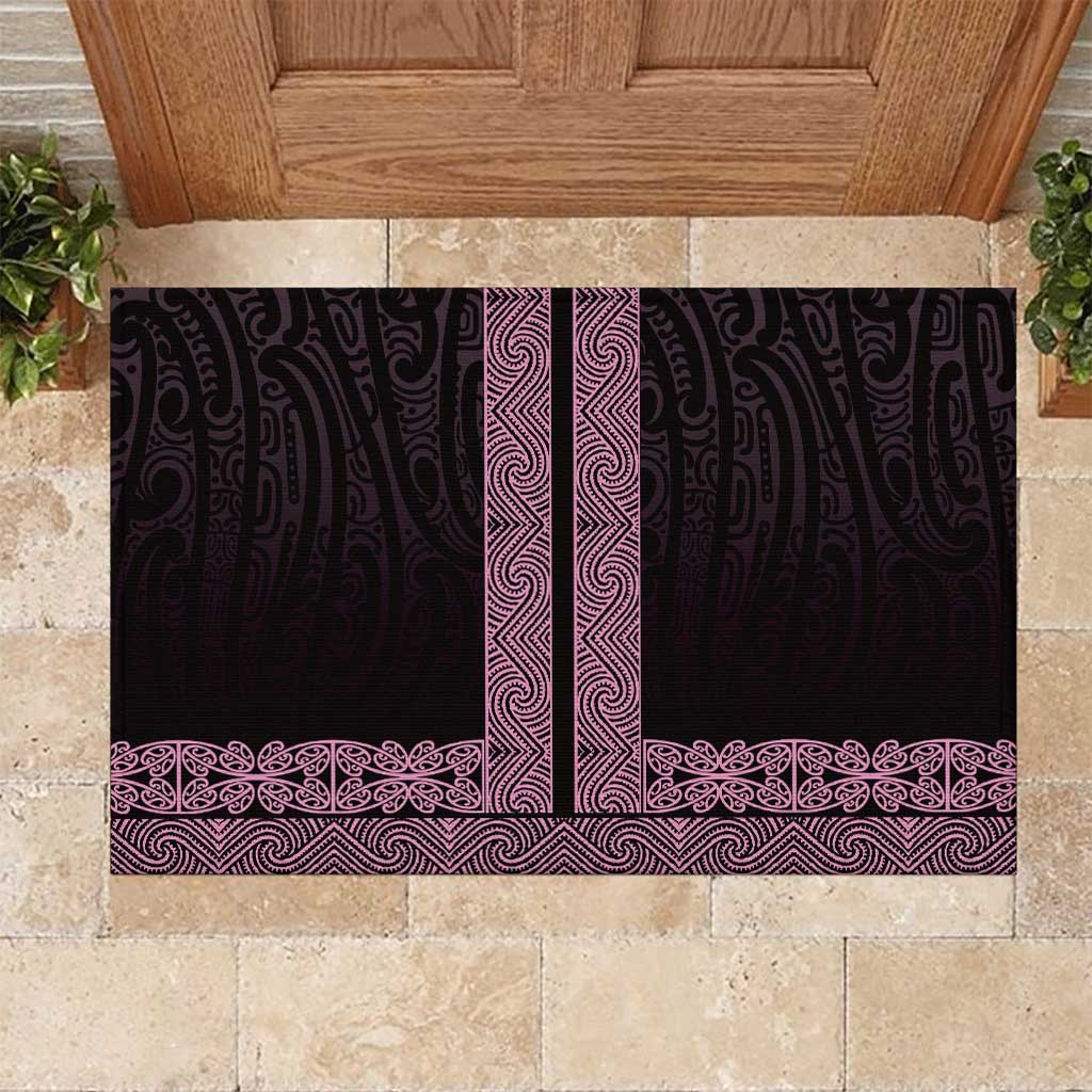New Zealand Maori Kowhaiwhai Rubber Doormat Mawhero Maui and Mangopare LT9 Pink - Polynesian Pride