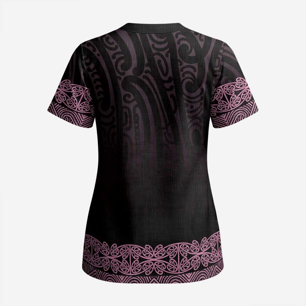 New Zealand Maori Kowhaiwhai Scrub Top Mawhero Maui and Mangopare LT9 - Polynesian Pride