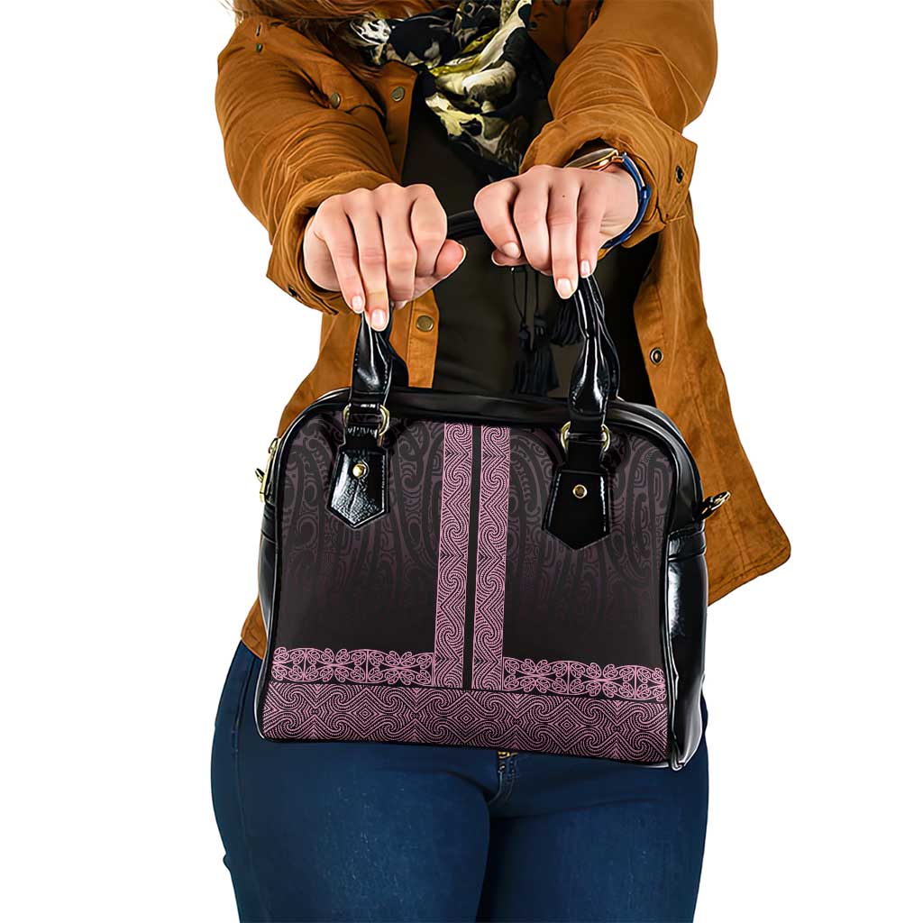 New Zealand Maori Kowhaiwhai Shoulder Handbag Mawhero Maui and Mangopare LT9 One Size Pink - Polynesian Pride