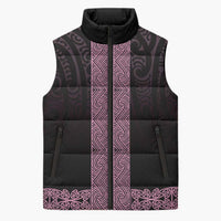 New Zealand Maori Kowhaiwhai Sleeveless Puffer Jacket Mawhero Maui and Mangopare LT9 Unisex Pink - Polynesian Pride