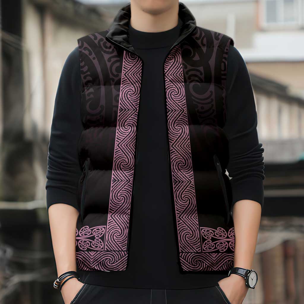 New Zealand Maori Kowhaiwhai Sleeveless Puffer Jacket Mawhero Maui and Mangopare LT9 - Polynesian Pride