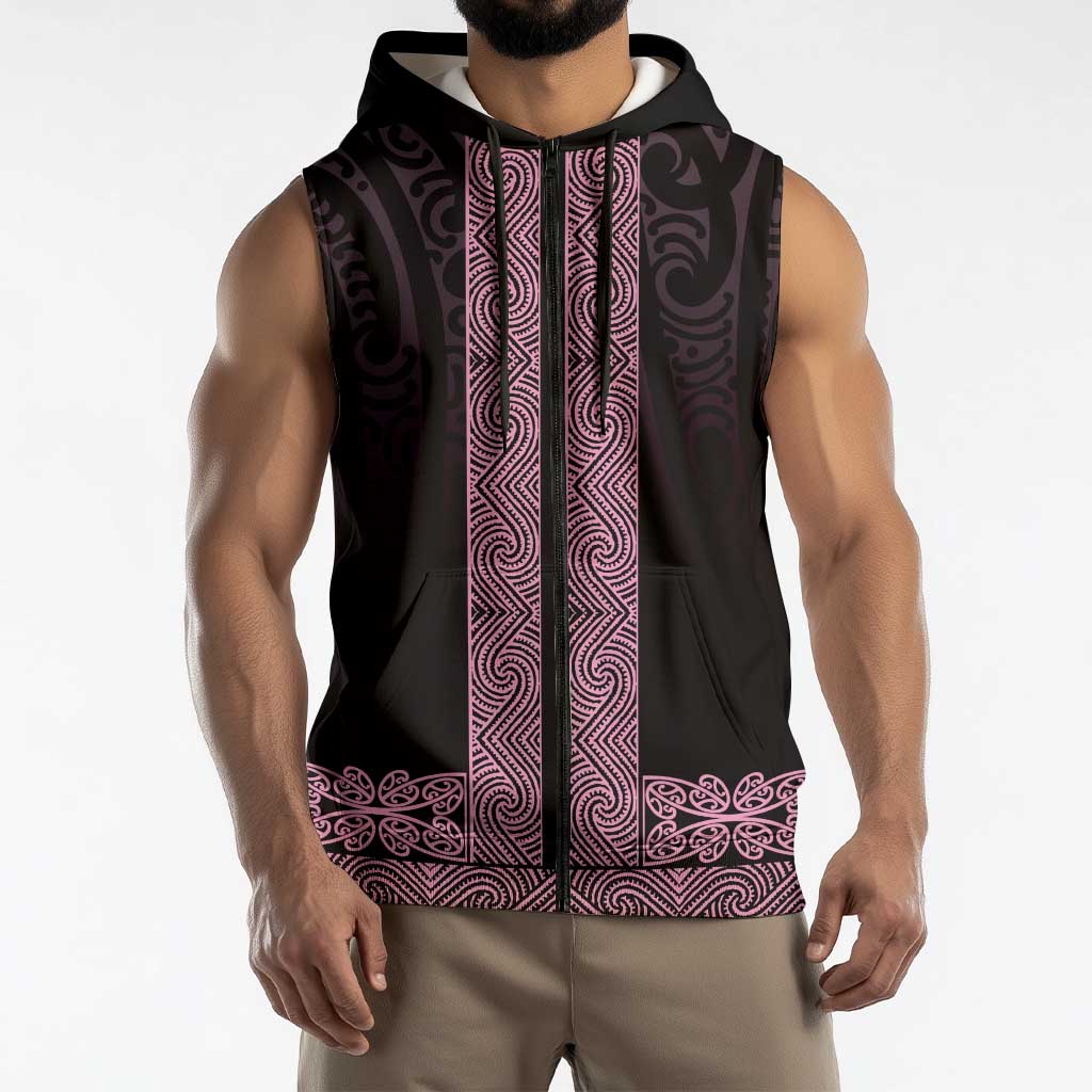 New Zealand Maori Kowhaiwhai Sleeveless Zip Hoodie Mawhero Maui and Mangopare LT9 - Polynesian Pride