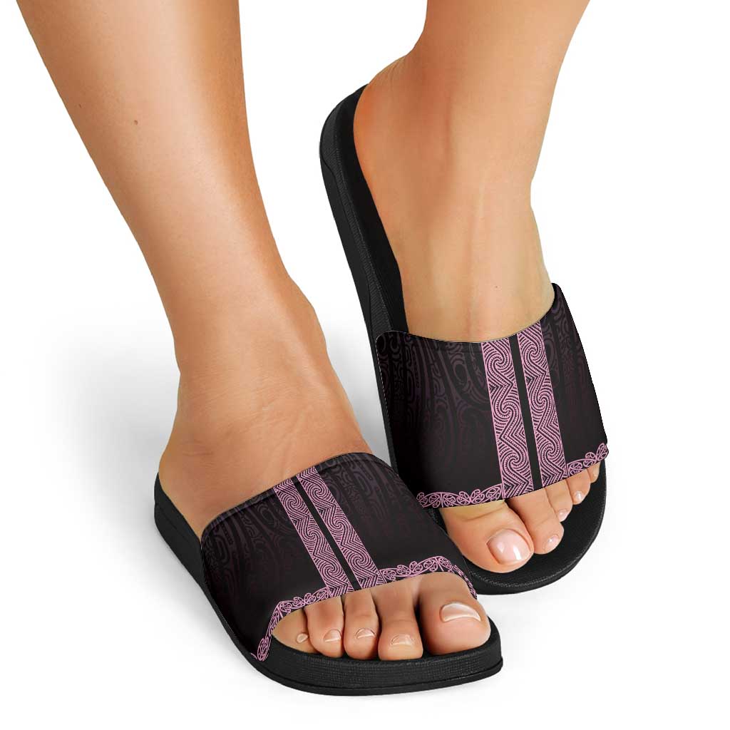 New Zealand Maori Kowhaiwhai Slide Sandals Mawhero Maui and Mangopare LT9 - Polynesian Pride