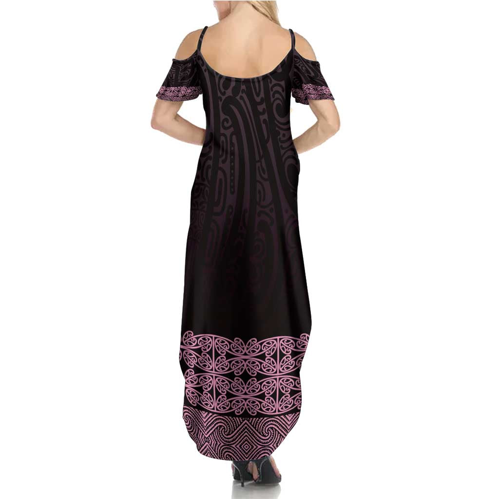 New Zealand Maori Kowhaiwhai Summer Maxi Dress Mawhero Maui and Mangopare LT9 - Polynesian Pride